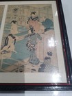Japanese Quarreling scuffling Womans Bathhause Framed