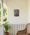 African Wood Mask Hand Carved Ceremonial Tribal Tiki Decor Wall Hanging - Troll