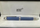Montblanc Classique 163 Blue Rollerball Pen Platinum Trim     New 2025 W  Refill