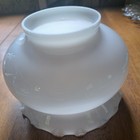 Antique Milk Glass Ruffled Edge Lamp  Shade 4    Fitter Nice  