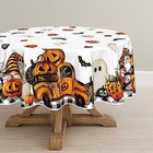 Halloween Tablecloth 70 X 70 Inch Round Ghost Pumpkin   70   round  Orange