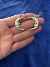 Vintage Estate Sterling Silver Mexico Man In The Moon Earrings Nice
