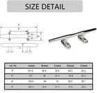 4 Pcs 5 Inch Rope Cleat Deck Stainless Steel Soild Open Base Boat Deck Fittings