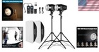 Versatile Photography Strobe Lighting Kit With Wireless Trigger   Softboxes
