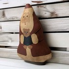 Vintage Primitive Hand Painted Fabric Folk Art Santa Claus Figure Doll 10 5  