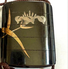 Lacquered Inro Bird Flower Edo 19th C Antique Japanese Makie Wooden Case 2 4 In