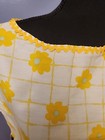 Vintage Handmade Reversible Smock Apron Yellow 70s Floral Side Tie One Size