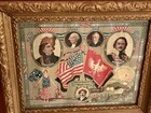 Rare World War One Era Polish-american Patriotic Poster In Ornate Frame Ww1