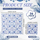 Crtiin 36 Pack 9 Styles Decoupage Napkins Blue White Chinoiserie 13 Inch