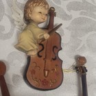 Lot Of 3 Vintage Wooden String Musical Instrument Christmas Ornaments