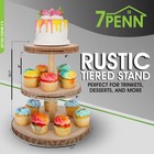 7penn Rustic Cake Stand - 3 Tier Wooden Boho Wedding Dessert Display Shelf