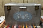 Vintage 1950 s Pepsi-cola Picnic Metal Icechest Coolerw handles  Locks And Drain