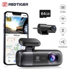 Redtiger Dash Cam 4k Front And Rear Dash Camera Wifi Gps  With Free 64gb Sd Card
