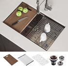 30  Undermount Workstation Single Bowl Stainless Steel Kitchen Sink - 16 Gauge