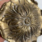 Vintage Large Asian Floral Bronze Brass Flower Drawer Pull Door Knob Handle