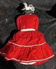 Vintage Navajo Style Cloth Doll Red Velvet Dress Beaded Jewelry 13    Handmade