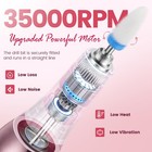 Electric Nail File Drill 35000rpm - Portable 2 In 1 Kit For Home   Salon Use