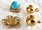 4 Vintage 14k Ball Top Finding   2 Stone Stud Pierced Single Earrings 1 43grams