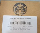 Starbucks Via Italian Roast Instant Coffee 50ct Dark Roast - Exp Dec 2026 - New