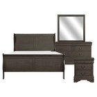 New Queen King Twin Full 4pc Gray Sleigh Bedroom Set Classic Traditional B d m n