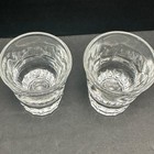 Vintage Ribbed Shot Glasses clear Heavy Thick Glass 2  set Of 2 Saloon Barware