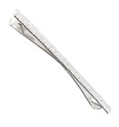 Usa Made Silver Tone Mens Collar Bar Clip Floral Pattern Etched 2 1 2 