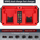 18v Dual Bay Simultaneous Charger For Milwaukee 18v M18 Battery 48-11-1850