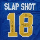 Hanson Brothers Autographed Slap Shot Movie Chiefs  blue  18  Custom Hockey Jers