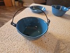 Vintage Lot Of 9 Childrens Toy Play Set Blue Enamel Kitchen Doll Cookware