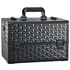  Makeup Train Case Professional Cosmetic Organizer Aluminum Storage Box Black