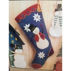 Hodge Podge Snowman Christmas Stocking Applique Kit Hp140 Folk Art Felt 9x17
