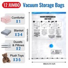12pack Jumbo Vacuum Storage Bags 40x 31inch Space Saving Bags Vacuum Seal Bags F