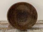 Vintage primitive Very Old Munising Wood Dough Bowl 13   x 12 25   x 4    Rustic Farm