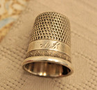 Vintage Sterling Silver Simon Brothers Thimble Sewing  bell Mark   ar  Mono