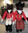 Vtg Hanford s Inc 20  Mr   Mrs Fox Equestrian Fox Hunt Shelf Sitters   see Pics 