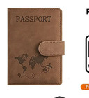 Rfid Blocking Leather Passport Holder Cover Travel Wallet Case 2 Pack Blue Brown