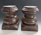 Pair Architectural Salvage 2 Wooden Baluster Post Candle Holders Risers Display