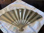 Vtg Asian Solid Brass Hand Fan Flying Dragon Phoenix Wall Decor Taiwan