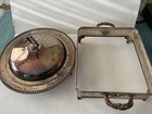 Silver Plated Cradle And 3 Part Covered Serving Unmarked