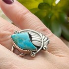 Sterling Silver 925 Turquoise Ring Size 9 Vintage Southwest Navajo Style New