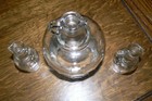 Rare Set Of 3  100   Year Old Antique Owens Glass Company Pitcher Bottle