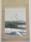 Antique Japanese Hanging Scroll Landscape Fuji Painting By Kasen Collectible Art
