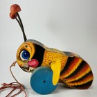 Vintage Fisher Price Wooden Buzzy Bee  325 Pull Toy 1950-1951 Wings Twirl   Buzz