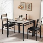 3 Piece Dining Table Set Upholstered 2 Chairs Seats Kitchen Dinette Home Decor