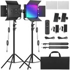 Rgb Photography Lighting Kit  50w Bi-color Professional Led Studio 2-pack