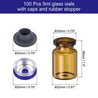 5ml Glass Vials  100pcs Glass Vial Small Vials Empty With Caps Stopper  Brown