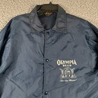 Vintage 80 s Olympia Beer Its The Water Jacket Windbreaker Mens M Navy Us Made