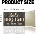 Dad s Bbq Grill Fire Meat Beer Funny Retro Vintage Metal Tin Sign Wall Art Decor