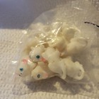 Lot 12 Vintage New Tiny Hong Kong Miniature White Mice Figurines Plastic Nip 