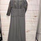 Azazie Devereaux Steel Grey Lace Chiffon Formal Gown Custom Size Mother Of Bride
